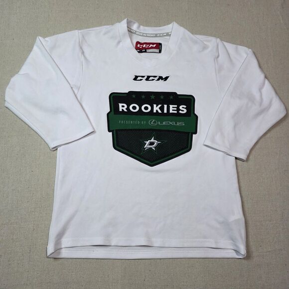CCM Dallas Stars Rookies Presented By Lexus White Hockey Jersey Shirt Kids Small - Picture 1 of 6